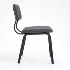 Charlecote Set Of 2 Fluted Dining Chairs (Dark Grey PU) 18 Charlecote Set Of 2 Fluted Dining Chairs (Dark Grey PU) -Daals Store DCH 2118 DARKGREY PU 2P WB3