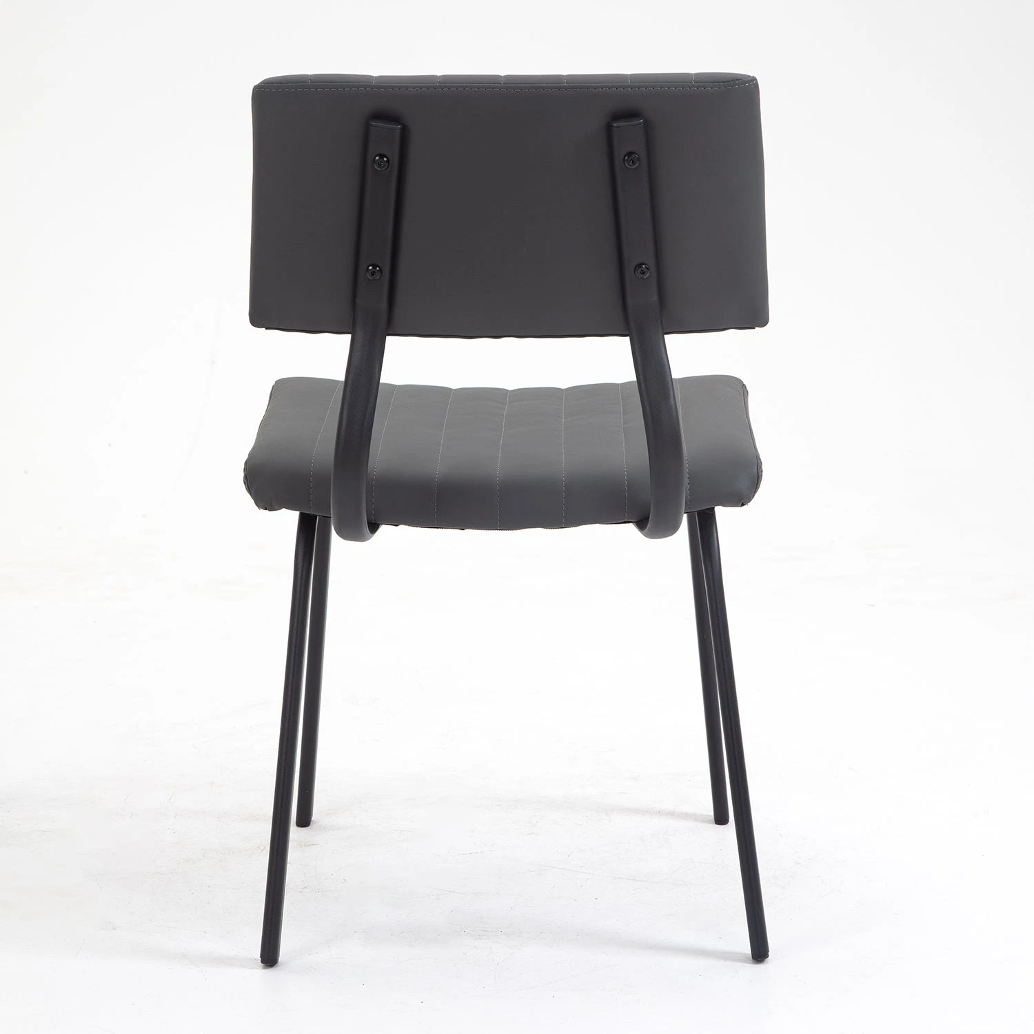 Charlecote Set Of 2 Fluted Dining Chairs (Dark Grey PU) 8 Charlecote Set Of 2 Fluted Dining Chairs (Dark Grey PU) - Image 8