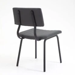 Charlecote Set Of 2 Fluted Dining Chairs (Dark Grey PU) 20 Charlecote Set Of 2 Fluted Dining Chairs (Dark Grey PU) -Daals Store DCH 2118 DARKGREY PU 2P WB5