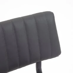 Charlecote Set Of 2 Fluted Dining Chairs (Dark Grey PU) 22 Charlecote Set Of 2 Fluted Dining Chairs (Dark Grey PU) -Daals Store DCH 2118 DARKGREY PU 2P detail1