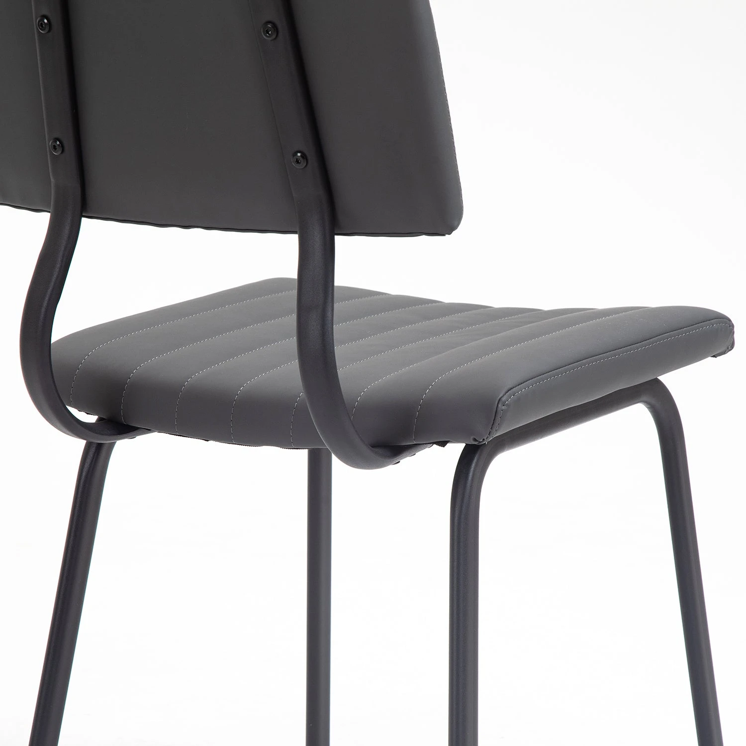 Charlecote Set Of 2 Fluted Dining Chairs (Dark Grey PU) 12 Charlecote Set Of 2 Fluted Dining Chairs (Dark Grey PU) - Image 12