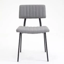 Charlecote Light Grey Linen Set of 2 Fluted Dining Chairs - Modern Industrial Metal Frame 16 Charlecote Light Grey Linen Set of 2 Fluted Dining Chairs - Modern Industrial Metal Frame -Daals Store DCH 2118 LGREY LINEN 2P WB2