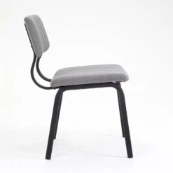 Charlecote Light Grey Linen Set of 2 Fluted Dining Chairs - Modern Industrial Metal Frame 18 Charlecote Light Grey Linen Set of 2 Fluted Dining Chairs - Modern Industrial Metal Frame -Daals Store DCH 2118 LGREY LINEN 2P WB3