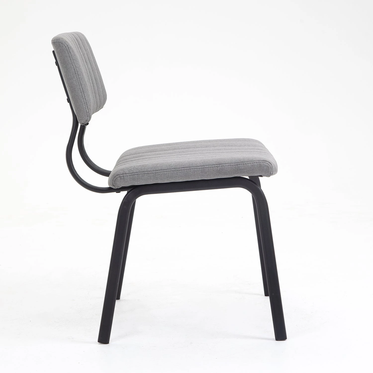 Charlecote Light Grey Linen Set of 2 Fluted Dining Chairs - Modern Industrial Metal Frame 7 Charlecote Light Grey Linen Set of 2 Fluted Dining Chairs - Modern Industrial Metal Frame - Image 7