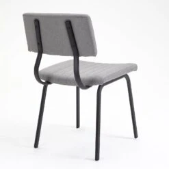 Charlecote Light Grey Linen Set of 2 Fluted Dining Chairs - Modern Industrial Metal Frame 19 Charlecote Light Grey Linen Set of 2 Fluted Dining Chairs - Modern Industrial Metal Frame -Daals Store DCH 2118 LGREY LINEN 2P WB4