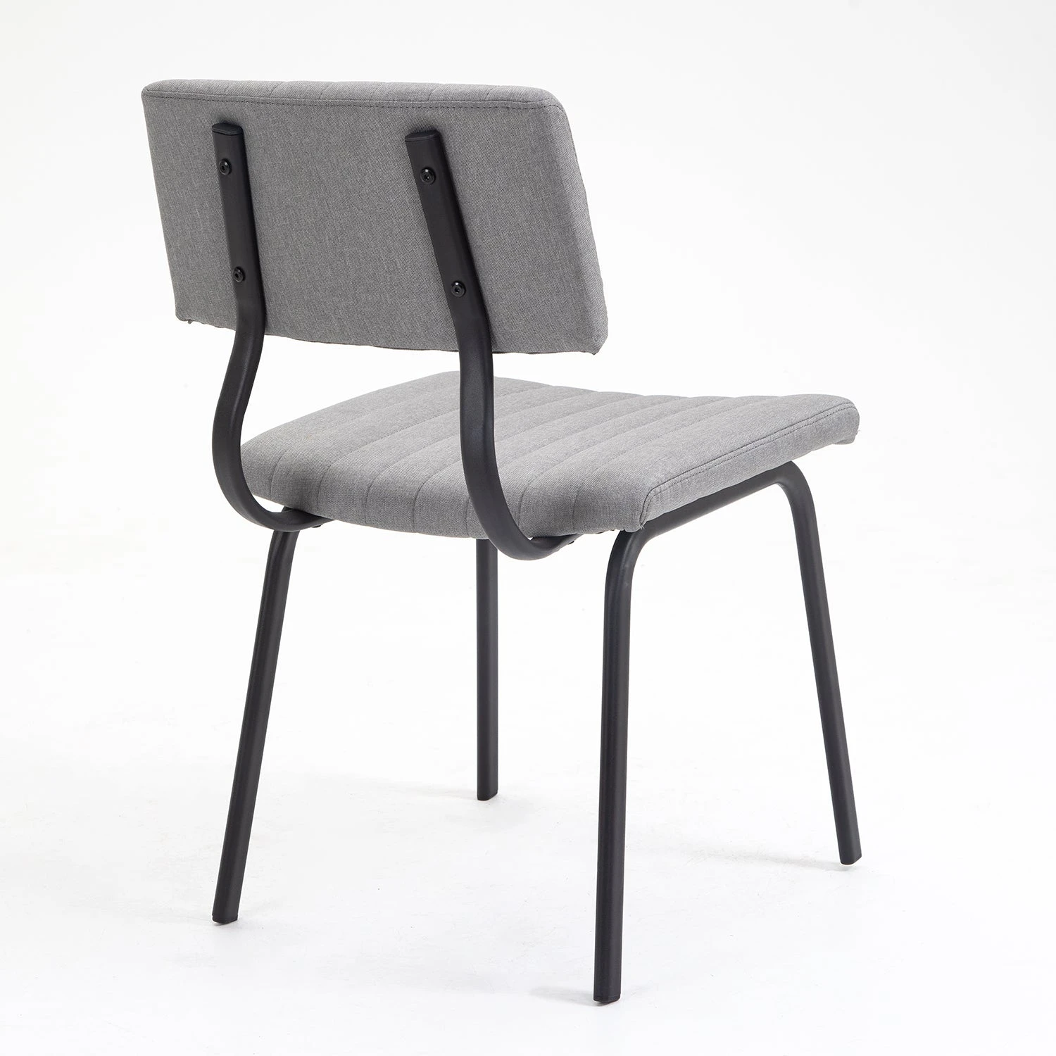 Charlecote Light Grey Linen Set of 2 Fluted Dining Chairs - Modern Industrial Metal Frame 8 Charlecote Light Grey Linen Set of 2 Fluted Dining Chairs - Modern Industrial Metal Frame - Image 8