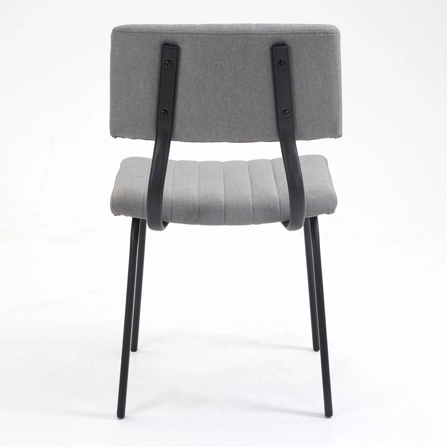 Charlecote Light Grey Linen Set of 2 Fluted Dining Chairs - Modern Industrial Metal Frame 9 Charlecote Light Grey Linen Set of 2 Fluted Dining Chairs - Modern Industrial Metal Frame - Image 9