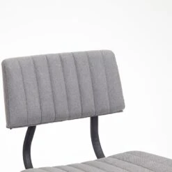 Charlecote Light Grey Linen Set of 2 Fluted Dining Chairs - Modern Industrial Metal Frame 21 Charlecote Light Grey Linen Set of 2 Fluted Dining Chairs - Modern Industrial Metal Frame -Daals Store DCH 2118 LGREY LINEN 2P detail1