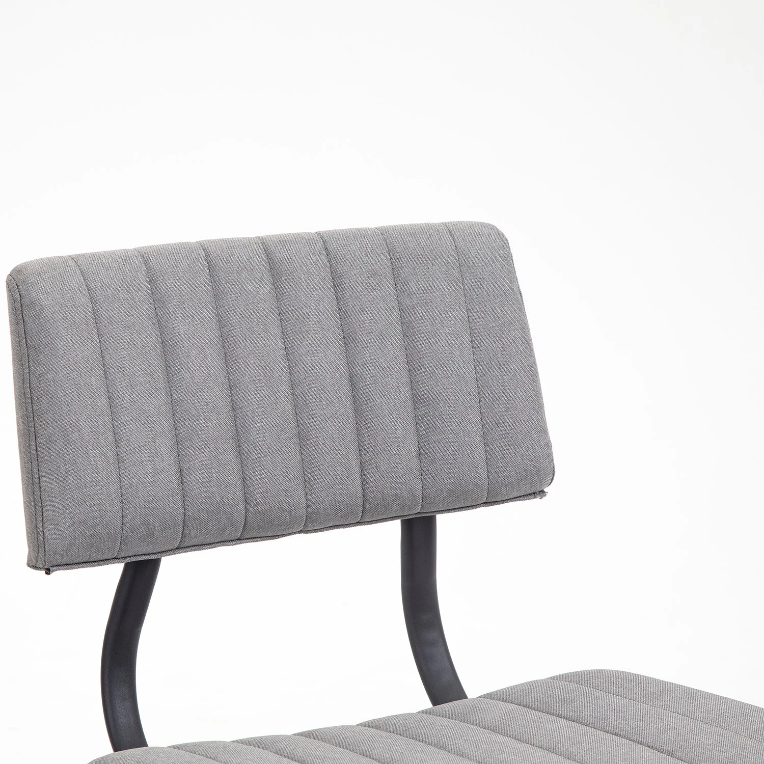 Charlecote Light Grey Linen Set of 2 Fluted Dining Chairs - Modern Industrial Metal Frame 10 Charlecote Light Grey Linen Set of 2 Fluted Dining Chairs - Modern Industrial Metal Frame - Image 10