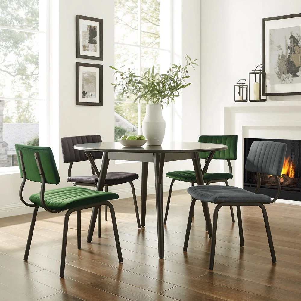 Charlecote Set Of 2 Fluted Dining Chairs (Dark Green Velvet) 3 Charlecote Set Of 2 Fluted Dining Chairs (Dark Green Velvet) - Image 3