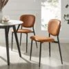 Kelmarsh Set Of 2 Cognac Colour Vegan Leather Upholstered Dining Chairs 25 Kelmarsh Set Of 2 Cognac Colour Vegan Leather Upholstered Dining Chairs -Daals Store DCH 2128 COGNAC KJB 2P main