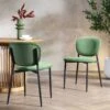 Kelmarsh Set Of 2 Grass Green Velvet Upholstered Dining Chairs -Daals Store DCH 2128 GRASS VEL 2P main