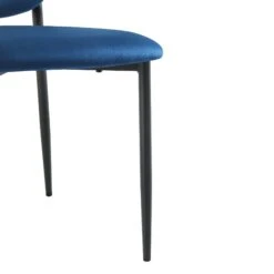 Kelmarsh Set Of 2 Navy Blue Velvet Upholstered Dining Chairs 21 Kelmarsh Set Of 2 Navy Blue Velvet Upholstered Dining Chairs -Daals Store DCH 2128 NAVY VEL 2P detail3