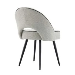 Oakley Set Of 2 Grey Boucle Upholstered Dining Chairs With Piping 19 Oakley Set Of 2 Grey Boucle Upholstered Dining Chairs With Piping -Daals Store DCH 2138 GREY BOUCLE 2P WB6