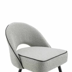 Oakley Set Of 2 Grey Boucle Upholstered Dining Chairs With Piping 20 Oakley Set Of 2 Grey Boucle Upholstered Dining Chairs With Piping -Daals Store DCH 2138 GREY BOUCLE 2P detail1