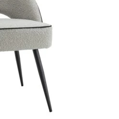 Oakley Set Of 2 Grey Boucle Upholstered Dining Chairs With Piping 21 Oakley Set Of 2 Grey Boucle Upholstered Dining Chairs With Piping -Daals Store DCH 2138 GREY BOUCLE 2P detail2