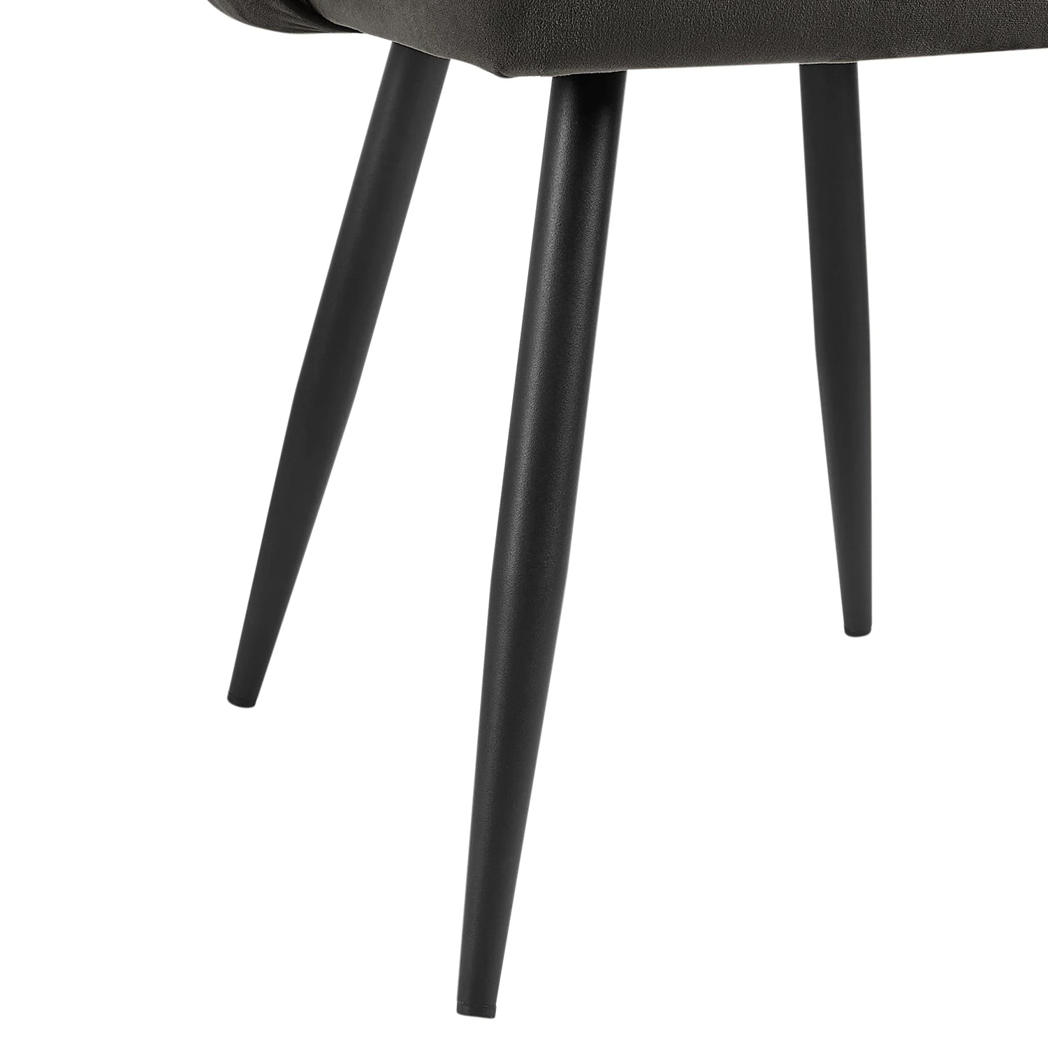 Oakley Set Of 2 Dark Grey Velvet Upholstered Dining Chairs With Piping 9 Oakley Set Of 2 Dark Grey Velvet Upholstered Dining Chairs With Piping - Image 9