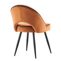 Oakley Set Of 2 Orange Velvet Upholstered Dining Chairs With Contrast Piping 15 Oakley Set Of 2 Orange Velvet Upholstered Dining Chairs With Contrast Piping -Daals Store DCH 2138 ORANGE VEL 2P WB5