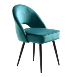 Oakley Set Of 2 Teal Velvet Upholstered Dining Chairs With Contrast Piping 19 Oakley Set Of 2 Teal Velvet Upholstered Dining Chairs With Contrast Piping -Daals Store DCH 2138 TEAL VEL 2P WB4