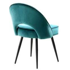 Oakley Set Of 2 Teal Velvet Upholstered Dining Chairs With Contrast Piping 21 Oakley Set Of 2 Teal Velvet Upholstered Dining Chairs With Contrast Piping -Daals Store DCH 2138 TEAL VEL 2P WB6