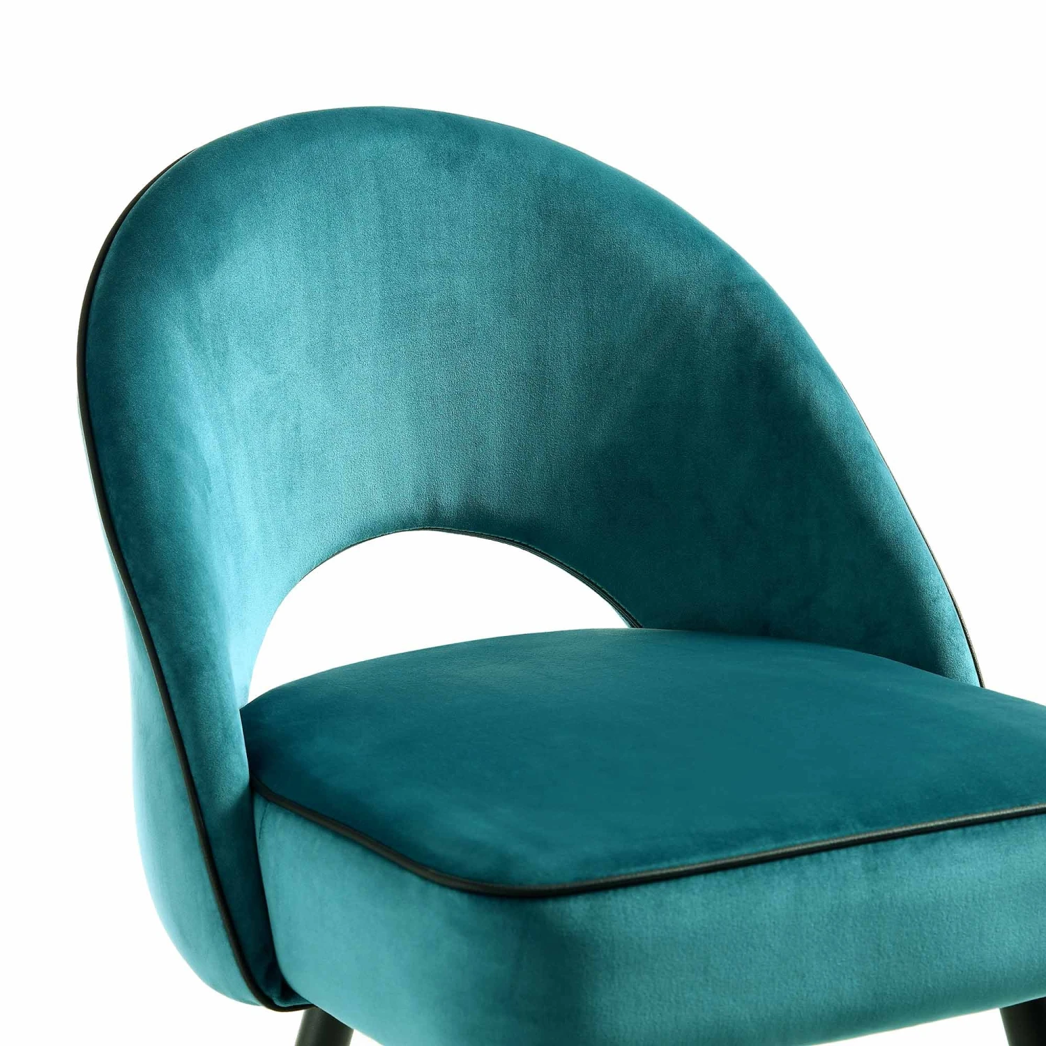 Oakley Set Of 2 Teal Velvet Upholstered Dining Chairs With Contrast Piping 10 Oakley Set Of 2 Teal Velvet Upholstered Dining Chairs With Contrast Piping - Image 10