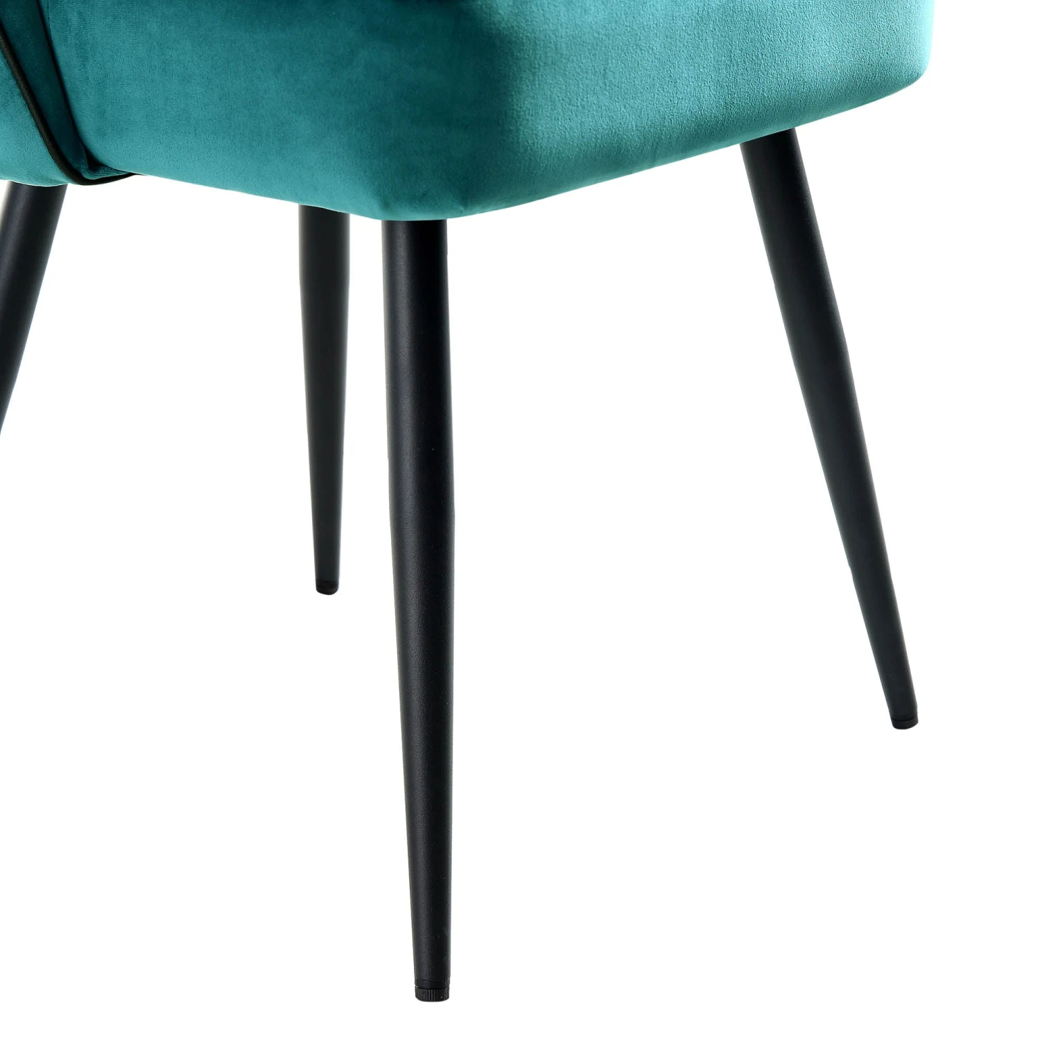 Oakley Set Of 2 Teal Velvet Upholstered Dining Chairs With Contrast Piping 13 Oakley Set Of 2 Teal Velvet Upholstered Dining Chairs With Contrast Piping - Image 13