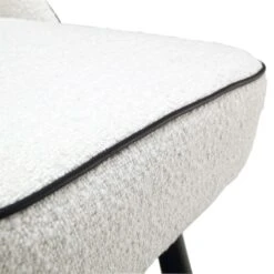 Oakley Set Of 2 White Boucle Upholstered Dining Chairs With Piping 23 Oakley Set Of 2 White Boucle Upholstered Dining Chairs With Piping -Daals Store DCH 2138 WHITE BOUCLE 2P detail4
