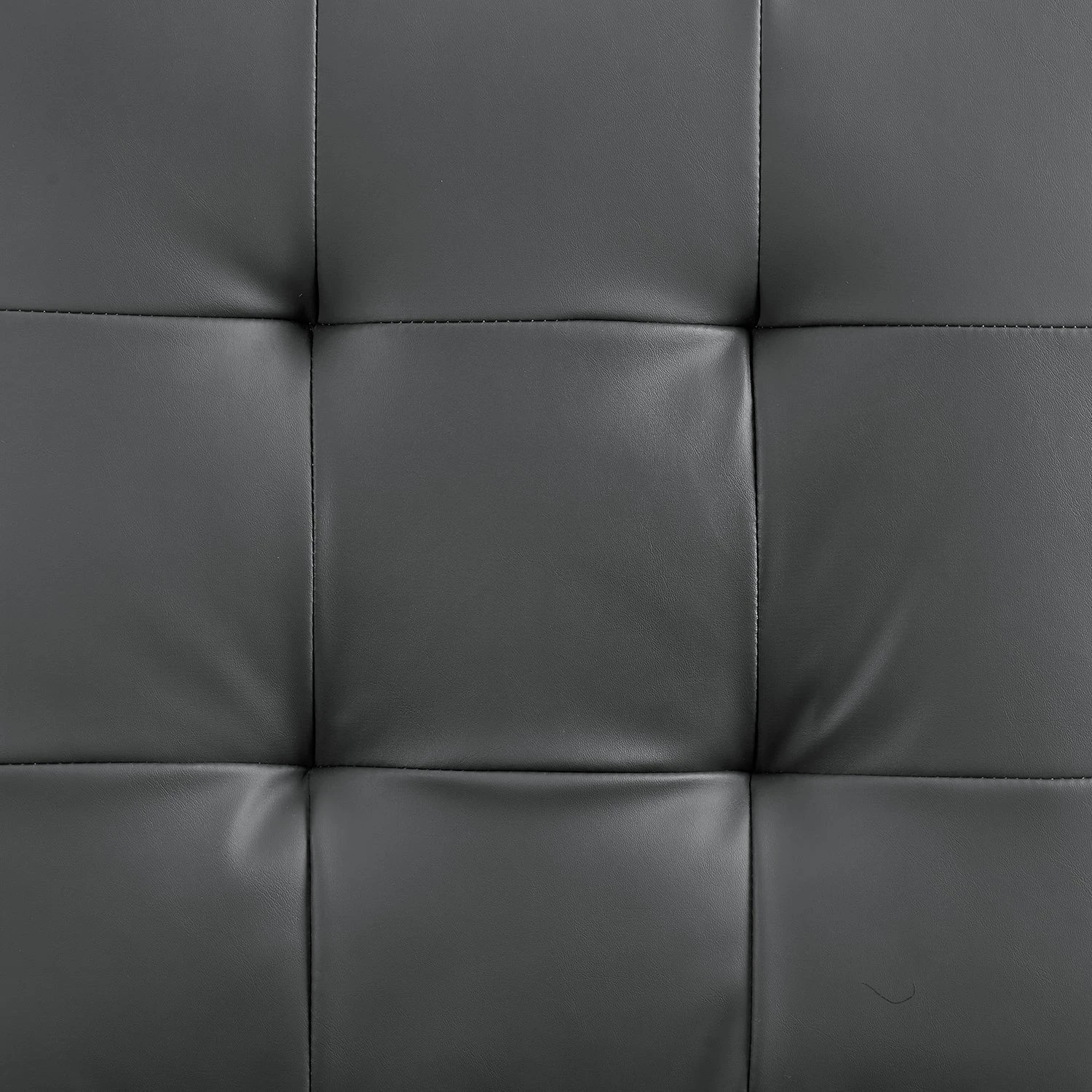 Keyston Set Of 2 Dark Grey PU Leather Upholstered Dining Chairs With Chrome Legs 9 Keyston Set Of 2 Dark Grey PU Leather Upholstered Dining Chairs With Chrome Legs - Image 9