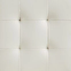 Keyston Set Of 2 Cream White PU Leather Upholstered Dining Chairs With Chrome Legs -Daals Store DCH 2140 WHITE PU 2P detail2