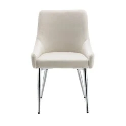 Garnet Set Of 2 Champagne Velvet Upholstered Dining Chairs With Back Handle -Daals Store DCH 2141 CHAMP VEL 2P WB3