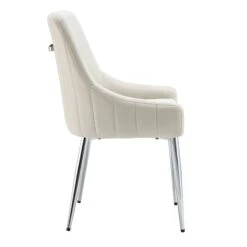 Garnet Set Of 2 Champagne Velvet Upholstered Dining Chairs With Back Handle -Daals Store DCH 2141 CHAMP VEL 2P WB5