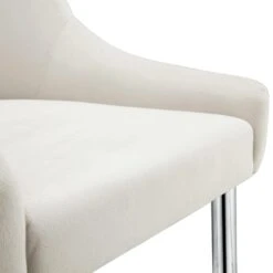 Garnet Set Of 2 Champagne Velvet Upholstered Dining Chairs With Back Handle -Daals Store DCH 2141 CHAMP VEL 2P detail3