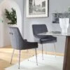 Garnet Set Of 2 Dark Grey Velvet Upholstered Dining Chairs With Back Handle -Daals Store DCH 2141 GREY VEL 2P main