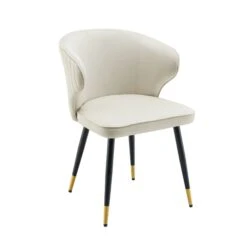 Langham Set Of 2 Champagne Velvet Upholstered Carver Dining Chairs 14 Langham Set Of 2 Champagne Velvet Upholstered Carver Dining Chairs -Daals Store DCH 2143 CHAMP VEL 2P WB2