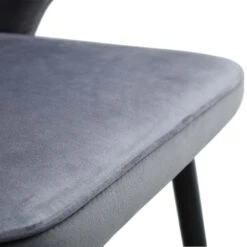 Langham Set Of 2 Grey Velvet Upholstered Carver Dining Chairs -Daals Store DCH 2143 GREY VEL 2P detail4