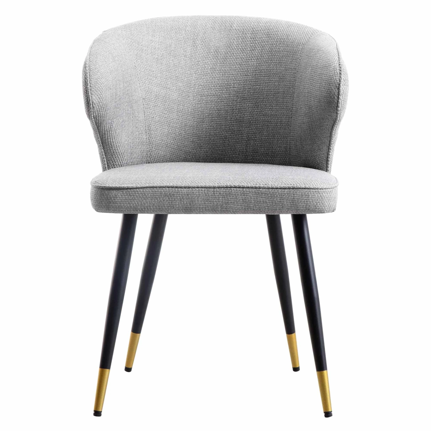 Langham Set Of 2 Grey Woven Fabric Carver Dining Chairs With Fluted Back 4 Langham Set Of 2 Grey Woven Fabric Carver Dining Chairs With Fluted Back - Image 4