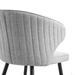 Langham Set Of 2 Grey Woven Fabric Carver Dining Chairs With Fluted Back 24 Langham Set Of 2 Grey Woven Fabric Carver Dining Chairs With Fluted Back -Daals Store DCH 2143 GREY WOV 2P detail2