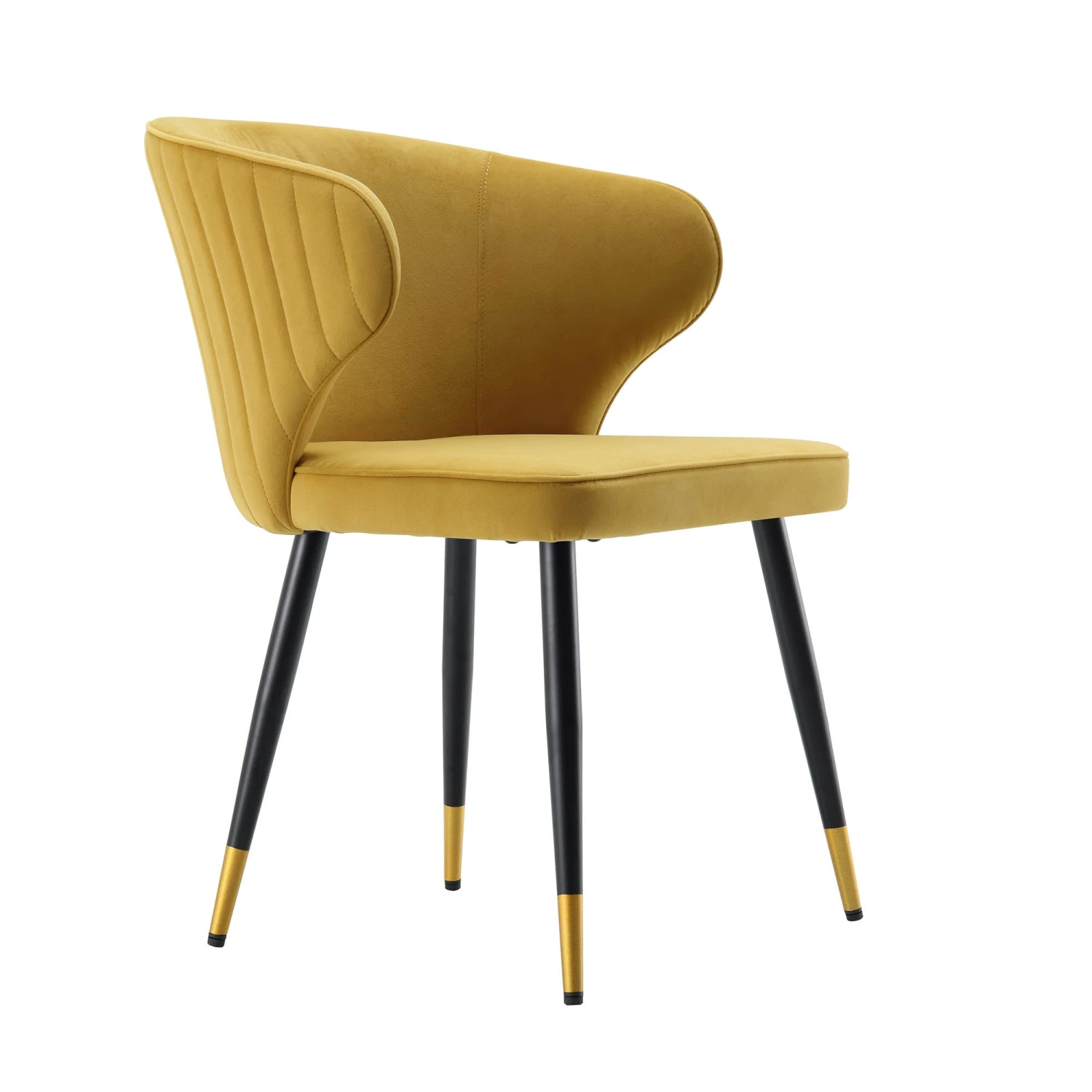 Langham Set Of 2 Mustard Velvet Upholstered Carver Dining Chairs 6 Langham Set Of 2 Mustard Velvet Upholstered Carver Dining Chairs - Image 6