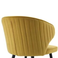 Langham Set Of 2 Mustard Velvet Upholstered Carver Dining Chairs 21 Langham Set Of 2 Mustard Velvet Upholstered Carver Dining Chairs -Daals Store DCH 2143 MUSTARD VEL 2P detail2