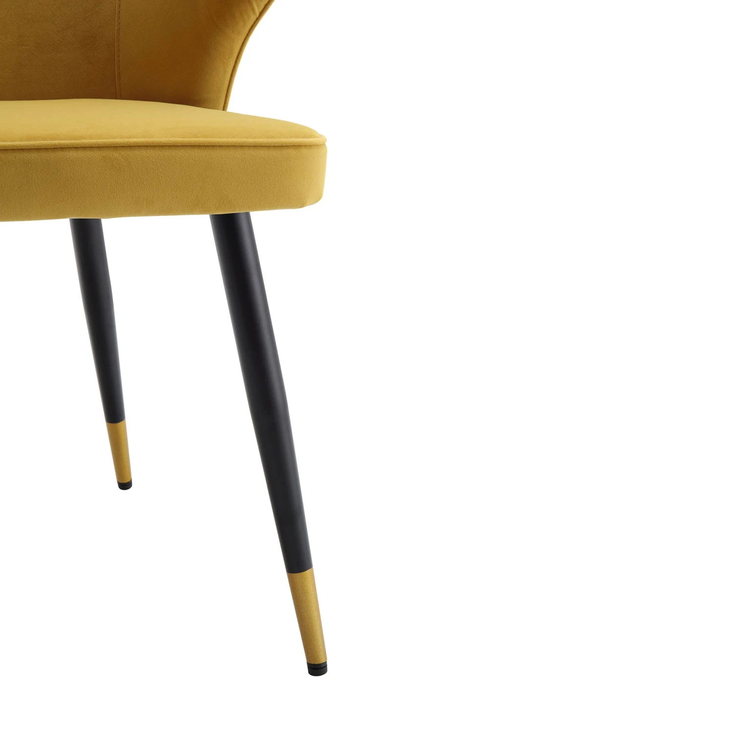 Langham Set Of 2 Mustard Velvet Upholstered Carver Dining Chairs 11 Langham Set Of 2 Mustard Velvet Upholstered Carver Dining Chairs - Image 11