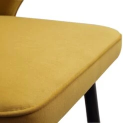 Langham Set Of 2 Mustard Velvet Upholstered Carver Dining Chairs 23 Langham Set Of 2 Mustard Velvet Upholstered Carver Dining Chairs -Daals Store DCH 2143 MUSTARD VEL 2P detail4