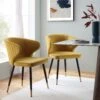 Langham Set Of 2 Mustard Velvet Upholstered Carver Dining Chairs 25 Langham Set Of 2 Mustard Velvet Upholstered Carver Dining Chairs -Daals Store DCH 2143 MUSTARD VEL 2P main