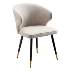 Langham Set Of 2 Oatmeal Woven Fabric Carver Dining Chairs With Fluted Back 17 Langham Set Of 2 Oatmeal Woven Fabric Carver Dining Chairs With Fluted Back -Daals Store DCH 2143 TAUPE WOV 2P WB2