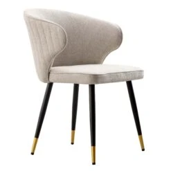 Langham Set Of 2 Oatmeal Woven Fabric Carver Dining Chairs With Fluted Back 20 Langham Set Of 2 Oatmeal Woven Fabric Carver Dining Chairs With Fluted Back -Daals Store DCH 2143 TAUPE WOV 2P WB4