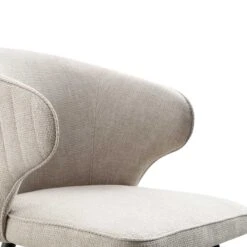 Langham Set Of 2 Oatmeal Woven Fabric Carver Dining Chairs With Fluted Back 24 Langham Set Of 2 Oatmeal Woven Fabric Carver Dining Chairs With Fluted Back -Daals Store DCH 2143 TAUPE WOV 2P detail2