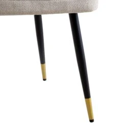 Langham Set Of 2 Oatmeal Woven Fabric Carver Dining Chairs With Fluted Back 26 Langham Set Of 2 Oatmeal Woven Fabric Carver Dining Chairs With Fluted Back -Daals Store DCH 2143 TAUPE WOV 2P detail4