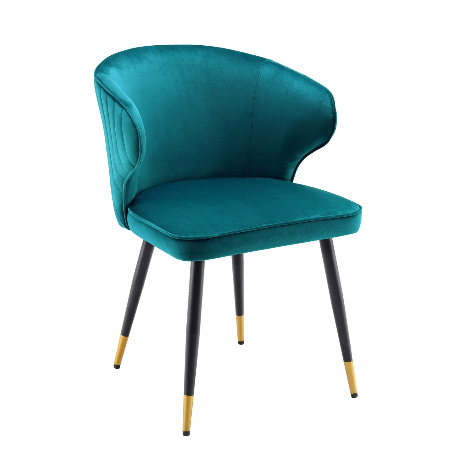 Langham Set Of 2 Teal Velvet Upholstered Carver Dining Chairs 3 Langham Set Of 2 Teal Velvet Upholstered Carver Dining Chairs - Image 3