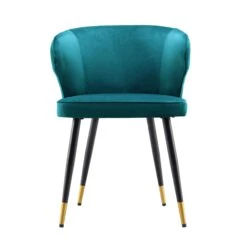 Langham Set Of 2 Teal Velvet Upholstered Carver Dining Chairs 16 Langham Set Of 2 Teal Velvet Upholstered Carver Dining Chairs -Daals Store DCH 2143 TEAL VEL 2P WB3
