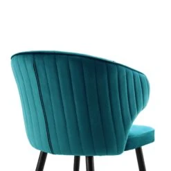 Langham Set Of 2 Teal Velvet Upholstered Carver Dining Chairs 21 Langham Set Of 2 Teal Velvet Upholstered Carver Dining Chairs -Daals Store DCH 2143 TEAL VEL 2P detail2