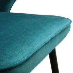 Langham Set Of 2 Teal Velvet Upholstered Carver Dining Chairs 23 Langham Set Of 2 Teal Velvet Upholstered Carver Dining Chairs -Daals Store DCH 2143 TEAL VEL 2P detail4